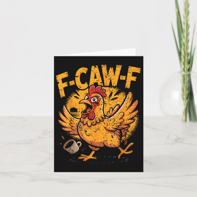 Carte F Caw F Coffee Chicken F Kawf Rooster Funny Bird F (Devant)