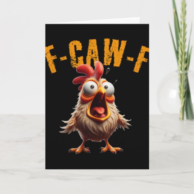 Carte F-caw-f cri de poulet drôle humour  (Devant)