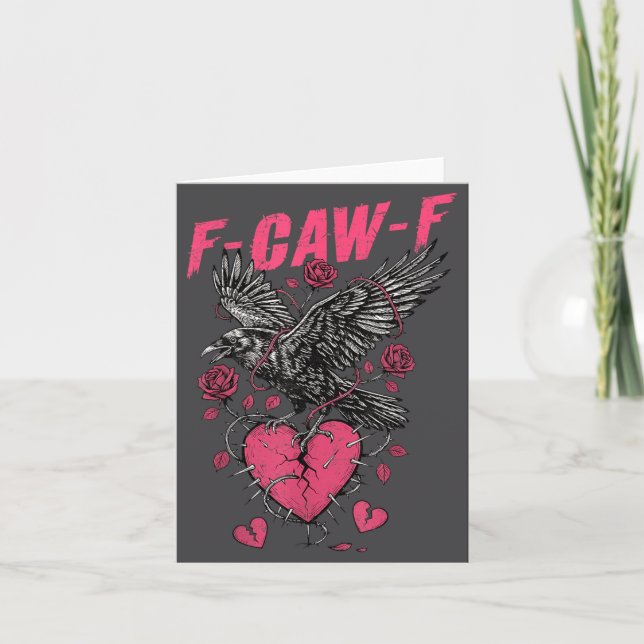 Carte F Caw F Crow Anti Saint-Valentin Dark Gothic Brok (Devant)