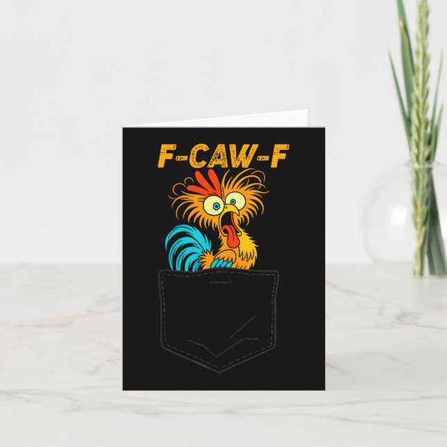Carte F-caw-f drôle de citation d'humour de poulet Cket  (Devant)