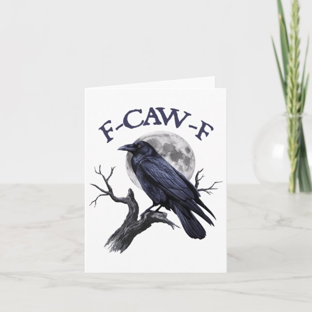 Carte F-caw-f Funny Black Bird Black Crow (Devant)