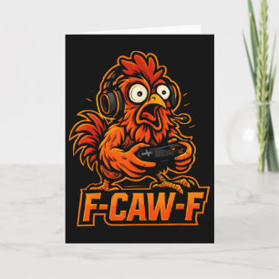 Carte F-caw-f Gamer - Poulet Amusant Coq Gaming _3 