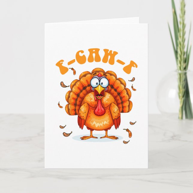 Carte F-caw-f Humour de poulet drôle F-caw-f Dinde Meme  (Devant)