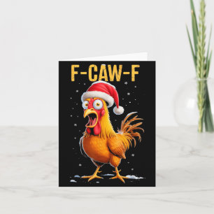 Carte F-caw-f Humour de poulet drôle Mème de Noël Hommes