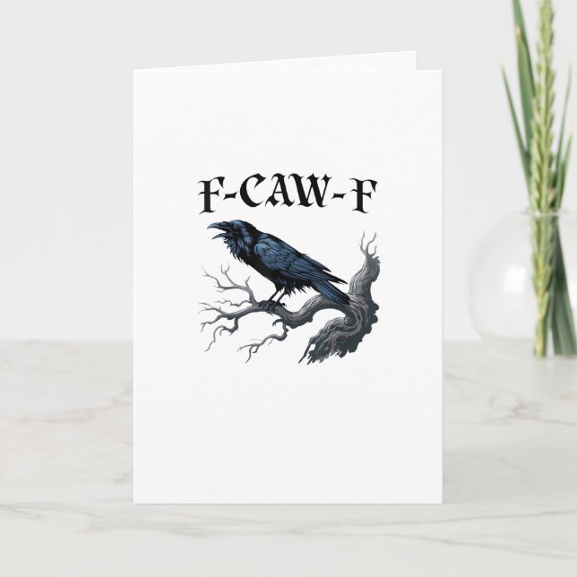 Carte F-Caw-F Oiseau Drôle Corbeau (Devant)