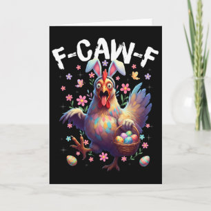 Carte F-caw-f Poulet Lapin Coq Mème Drôle de Pâques Da