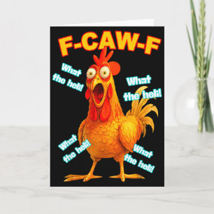 Carte F-caw-f Quel Héli Poulet Drôle Mème Vintage 