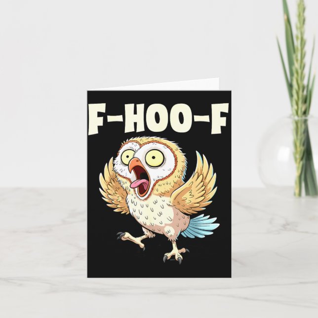 Carte F-hoo-f Owl Meme – Funny Screaming Owl Bird Meme G (Devant)
