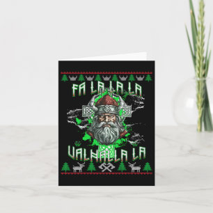 Carte Fa La 8 Valhalla Santa Hat Viking Crâne Noël