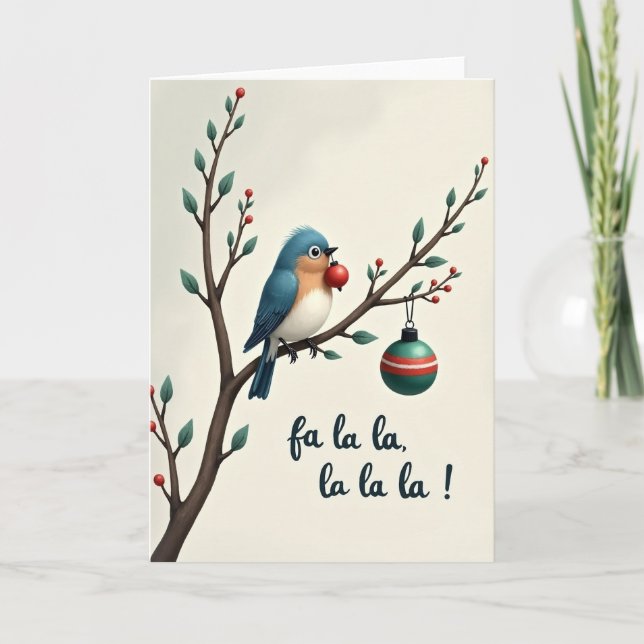 Carte Fa La La Christmas Bird Card (Devant)