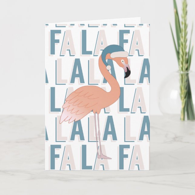 Carte Fa La La Flamant rose Noël © GraphicLoveShop (Devant)