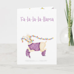 Carte Fa-la-la-la-llama cute Christmas card