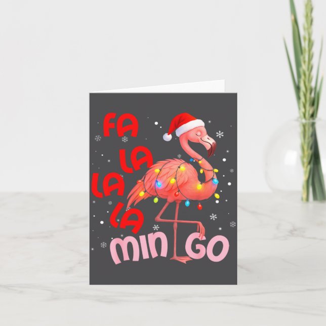 Carte Fa La La La Mingo Flamingo Christmas Men Women Kid (Devant)