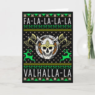 Carte Fa-la-la-la Valhalla-la Dieu Viking Noël laid