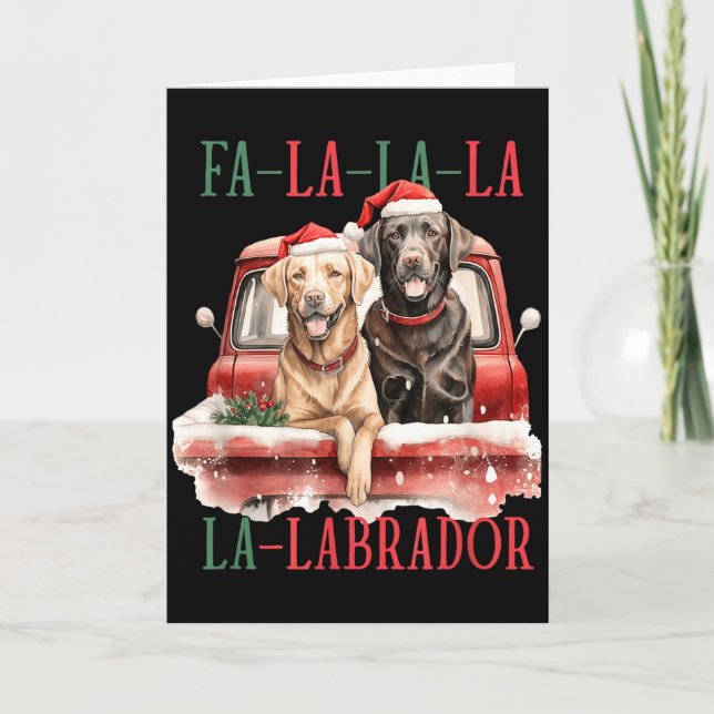 Carte Fa La La Labrador Funny Christmas  (Devant)
