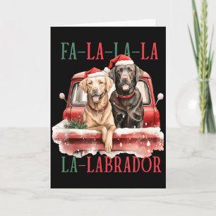 Carte Fa La La Labrador Noël drôle 