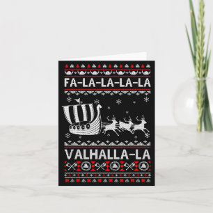 Carte Fa La La Valhalla Bateau Viking Noël Xmas laid