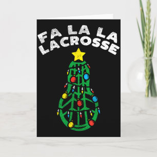 Carte Fa La Lacrosse Drôle de Noël Lax Joueur Gardien de