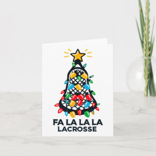 Carte Fa La Lacrosse Joueuse Noël Arbre Lumières Xma
