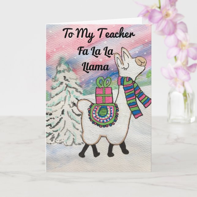 Carte Fa La Llama À Mon Maître Mange Noël (Orchidée)