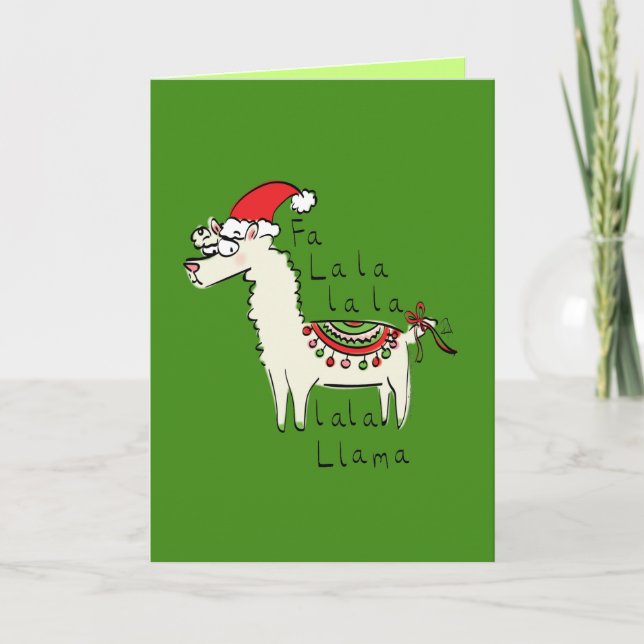 Carte Fa la Llama Funny Christmas Grey Card (Devant)