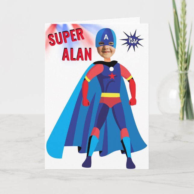 Carte Fab Birthday Superhero USA Stunning Boy Extraordin (Devant)