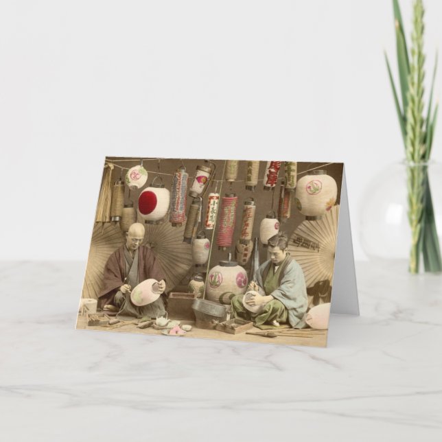 Carte Fabricants japonais de lampion, photo vintage (Devant)