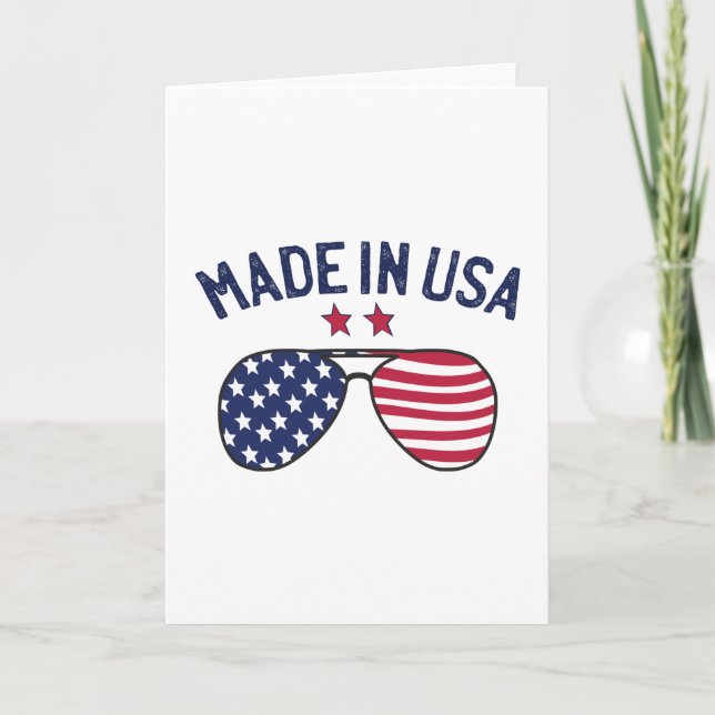Carte Fabriqué aux États-Unis États-Unis Drapeau lunette (Devant)