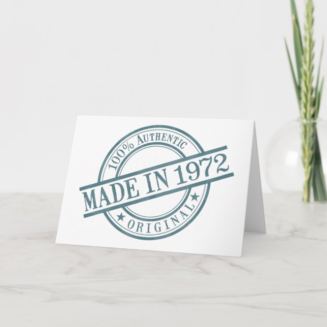 Carte Fabriqué en 1972 Round Rubber Stamp Logo Année de  (Devant)