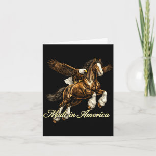 Carte Fabriqué en Amérique aigle cheval western patrioti