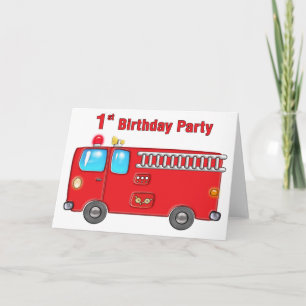 Carte Fabrique Fire Truck 1er Anniversaire