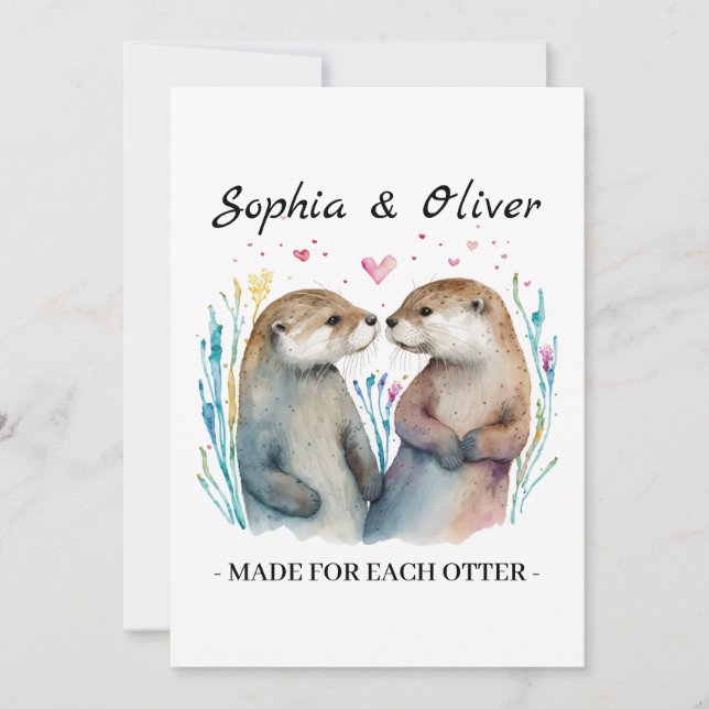 Carte Fabriqué pour chaque loutre Saint-Valentin d'amour (Devant)