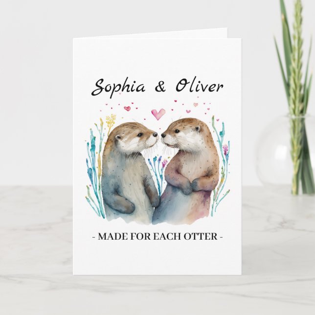 Carte Fabriqué pour chaque Otter Love Valentine's Day (Devant)