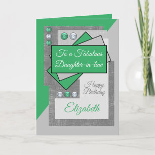 Carte Fabuleuse fille en droit anniversaire mer vert gri