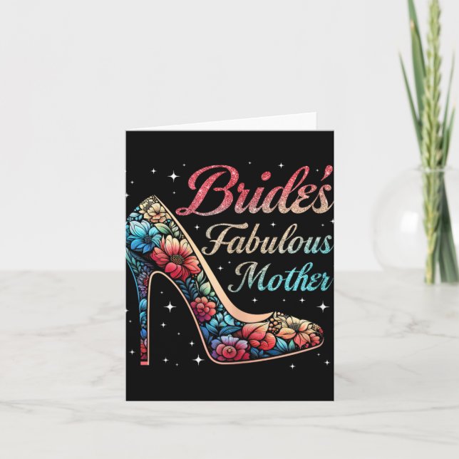Carte Fabuleuse mariée de mère Floral Mariage heureux Ma (Devant)