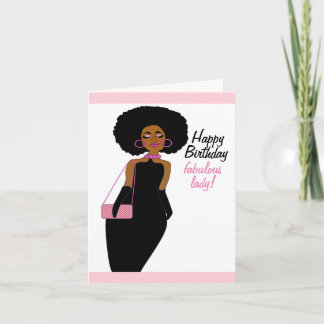 Carte Fabuleux anniversaire de la Dame afro-américaine