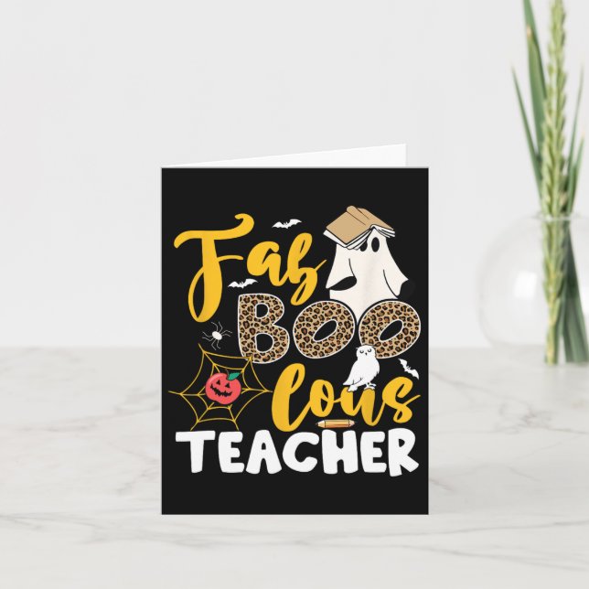 Carte Fabuleux Enseignant Fantôme École Halloween T (Devant)