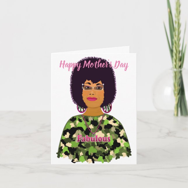Carte Fabulous African American Woman Mother's Day Card (Devant)
