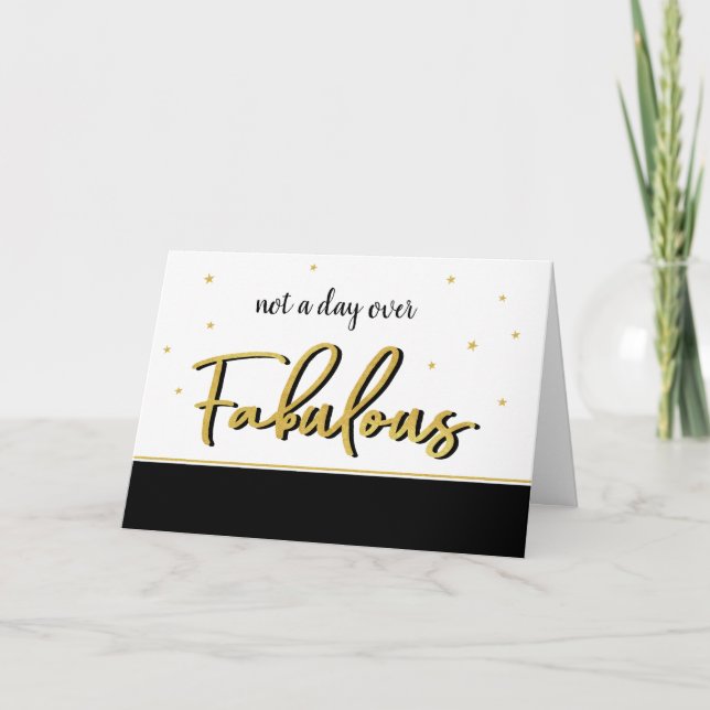 Carte Fabulous Faux Gold Fun Ajouter un nom Joyeux anniv (Devant)