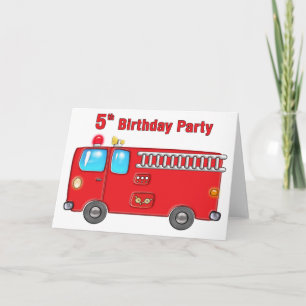 Carte Fabulous Fire Truck 5e anniversaire