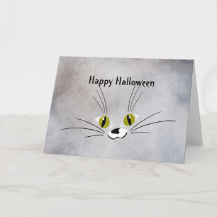 Carte Face de chat Halloween