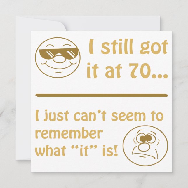 Carte Faces amusantes 70e anniversaire Gag Cadeaux (Devant)