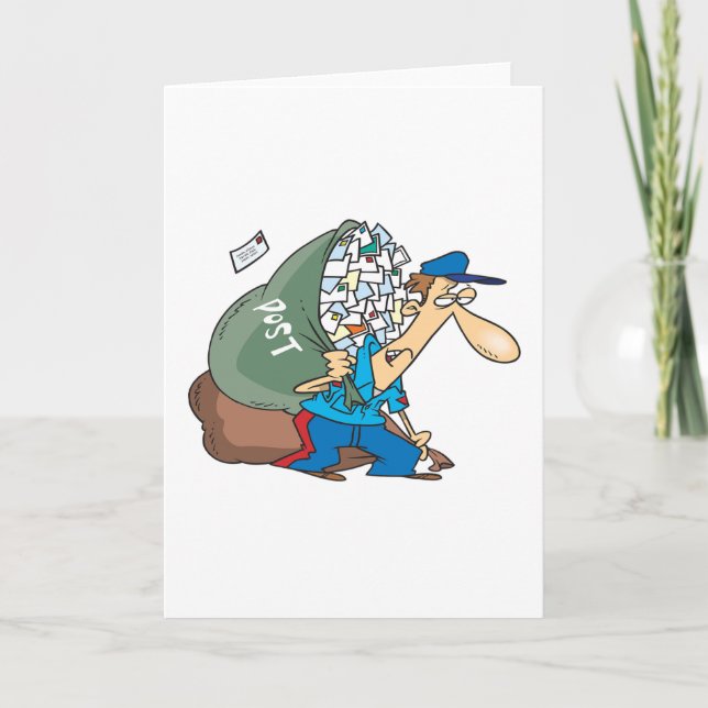 Carte Facteur portant un grand sac (Devant)