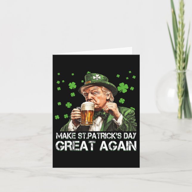 Carte Faire à nouveau grande la Saint-Patrick Drapeau Us (Devant)