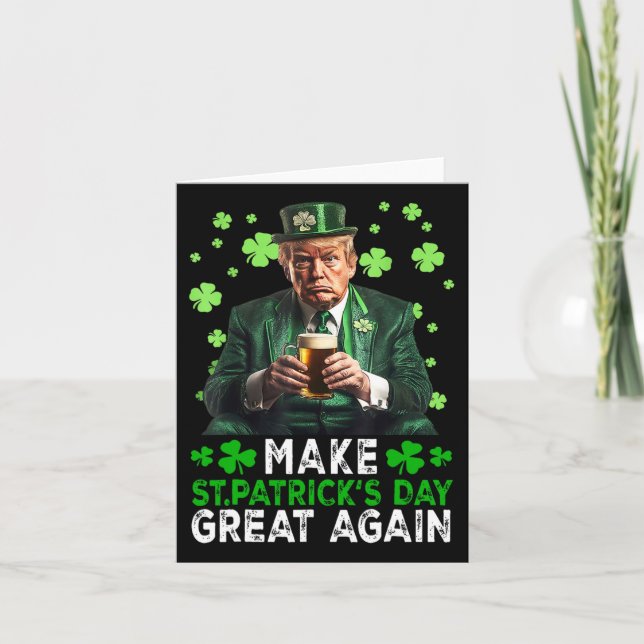 Carte Faire à nouveau grande la Saint-Patrick Usa Drapea (Devant)