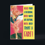 Carte Faire Confiance À Une Fart Funny Birthday Card<br><div class="desc">Lectures de couverture : Ne passez jamais une salle de bain ; ne gaspillez jamais une érection ; ne faites jamais confiance à un panier ! Lectures intérieures : ... et il n'est jamais trop tard pour avoir un joyeux anniversaire !</div>