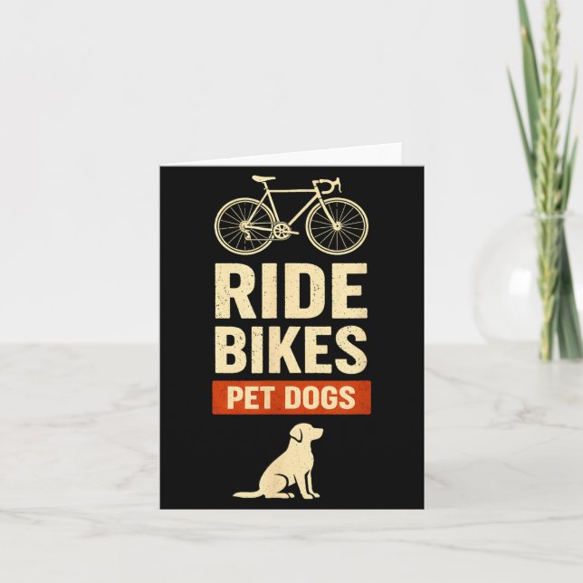 Carte Faire du vélo Caresser les chiens Bicyclette Cycli (Devant)