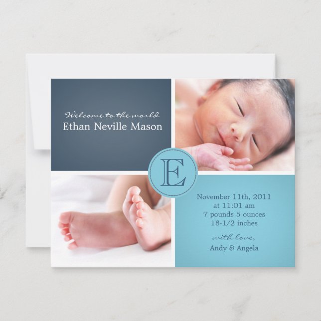 carte faire-part baby BOY (Devant)