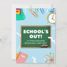 Carte faire-part de diplôme modifiable