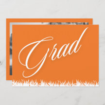 Carte faire-part de graduation orange